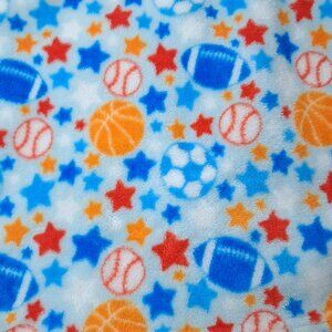 Swiggles sports balls Stars Baby Blanket Football Baseball Soccer Blue Red white
